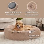 Bedsure Calming Dog Bed for Extra Large Dogs - Donut Washable Large Pet Bed, 45 inches Anti-Slip Round Fluffy Plush Faux Fur Dog Bed, Fits up to 120 lbs Pets, Camel - Image 5