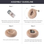 Bedsure Calming Dog Bed for Extra Large Dogs - Donut Washable Large Pet Bed, 45 inches Anti-Slip Round Fluffy Plush Faux Fur Dog Bed, Fits up to 120 lbs Pets, Camel - Image 7