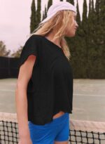 Women Short Sleeve Workout Shirts Open Back Tops Casual Yoga Y2k Athletic Gym Slouchy Crop Running Tees - Image 8