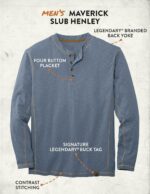 Legendary Whitetails Men's Henley Shirt Long Sleeve Button Up Casual Fit Cotton/Poly Blend - Image 5