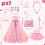 Meland Princess Dress up Clothes for Girl, 11Pcs Princess Cape with Kid Crown Toys,Dresses for Girl 3,4,5,6,7,8 Birthday Gift - Image 5