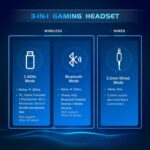 2.4GHz Wireless Gaming Headset for PS5, PS4 Fortnite & Call of Duty/FPS Gamers, PC, Nintendo Switch, Bluetooth 5.3 Gaming Headphones with Noise Canceling Mic, Stereo Sound, 40+Hr Battery -White - Image 6