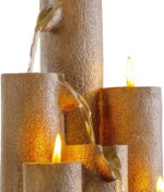 Alpine Corporation WCT202 Indoor Tabletop Tiered Water Fountain Featuring 3 Candles for Desktop and Table, 11", Brown - Image 11