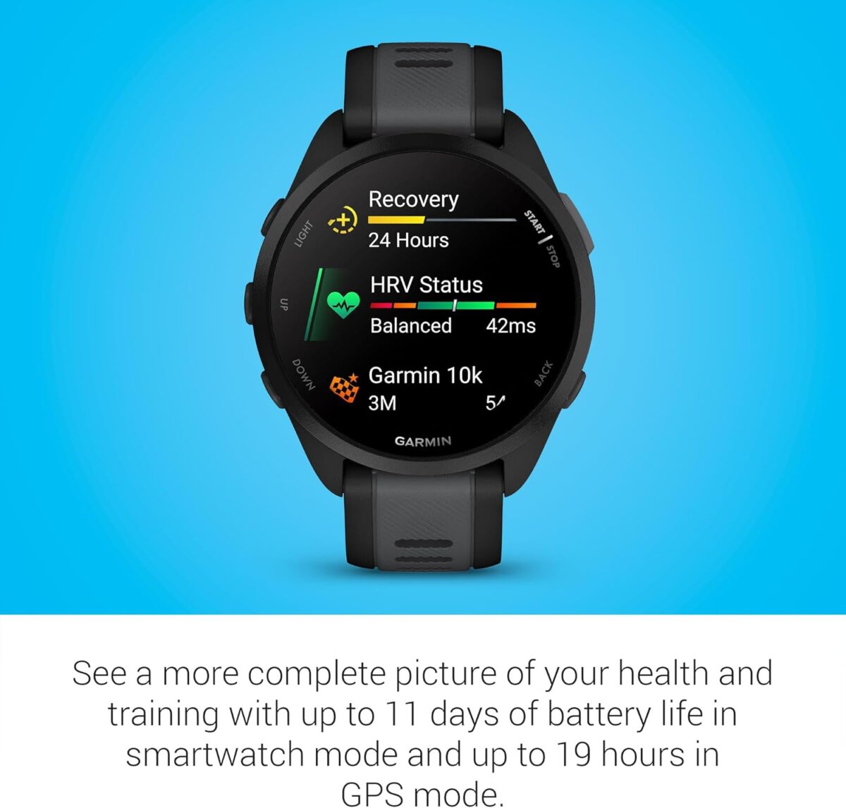 Garmin Forerunner 165, Running Smartwatch, Colorful AMOLED Display, Training Metrics and Recovery Insights, Black - Image 6