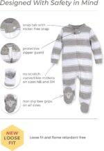 Burt's Bees Baby Baby Girls Pajamas, Zip Front Non-Slip Footed Sleeper Pjs, 100% Organic Cotton - Image 3