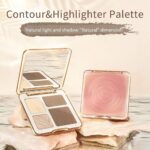 Highlighter Contour, 2 In 1 Highlighter Contour Palette (Wood Style) - Image 7