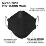 LEVENIS KN95 Face Masks 50 Pack, Breathable Comfortable and Disposable KN95 Mask, Black - Image 4