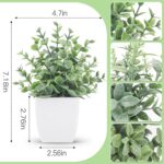 Der Rose 4 Pack Fake Plants Mini Artificial Greenery Potted Plants for Home Decor Indoor Office Table Room Farmhouse Bathroom Decor - Image 3