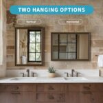 Retro Copper Effect Framed Wall Mirror, 16x20 Rectangle Mirror, 1/8"Anti-desilvering Tempered Glass, Sustainable&Sturdy Frame, Anti-Rust, HD Reflection &3min Fast Setup for Bathroom Living Room - Image 3