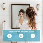 Retro Copper Effect Framed Wall Mirror, 16x20 Rectangle Mirror, 1/8"Anti-desilvering Tempered Glass, Sustainable&Sturdy Frame, Anti-Rust, HD Reflection &3min Fast Setup for Bathroom Living Room - Image 5