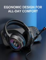 ZIUMIER Gaming Headset with Microphone, Compatible with PS4 PS5 Xbox One PC Laptop, Over-Ear Headphones with LED RGB Light, Noise Canceling Mic, 7.1 Stereo Surround Sound - Image 5