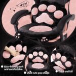Pink Gaming Chair Cute with Cat Ears Paw Lumbar and Cushion,Ergonomic Computer Chair with Footrest,Reclining PC Game Chair for Girl Computer Chair 300lbs for Adult - Image 4