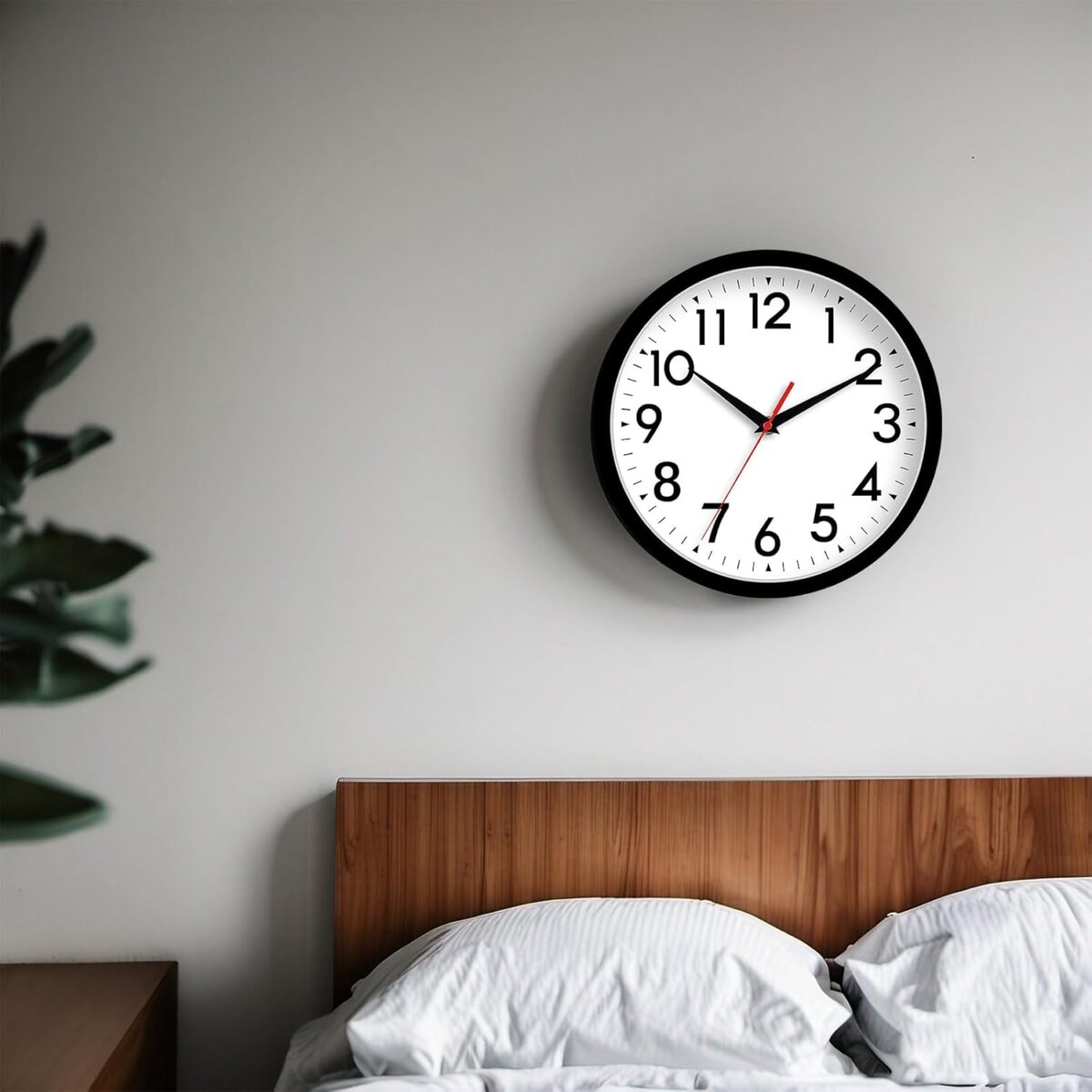Wall Clock Small Analog 8 Inch Silent Non Ticking Battery Operated Modern Simple Decorative for Kitchen Office Bedroom Bathroom Living Room(Black) - Image 7
