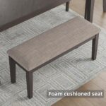 Signature Design by Ashley Wrenning Modern Diamond Patterned Dining Table with 4 Upholstered Chairs and Bench, Set of 6, Gray & Light Gray - Image 8