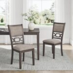 Signature Design by Ashley Wrenning Modern Diamond Patterned Dining Table with 4 Upholstered Chairs and Bench, Set of 6, Gray & Light Gray - Image 13