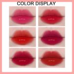 6 Colors Lip Tint Stain Set, Korean Lip Stain Mini Liquid Lipstick, Moisturizing Natural Korean Lip Gloss Set, Long Lasting, Waterproof, Non-Stick Cup, High Pigment, Lip Color Makeup - Image 3