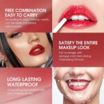 6 Colors Lip Tint Stain Set, Korean Lip Stain Mini Liquid Lipstick, Moisturizing Natural Korean Lip Gloss Set, Long Lasting, Waterproof, Non-Stick Cup, High Pigment, Lip Color Makeup - Image 5