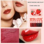 6 Colors Lip Tint Stain Set, Korean Lip Stain Mini Liquid Lipstick, Moisturizing Natural Korean Lip Gloss Set, Long Lasting, Waterproof, Non-Stick Cup, High Pigment, Lip Color Makeup - Image 6