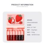 6 Colors Lip Tint Stain Set, Korean Lip Stain Mini Liquid Lipstick, Moisturizing Natural Korean Lip Gloss Set, Long Lasting, Waterproof, Non-Stick Cup, High Pigment, Lip Color Makeup - Image 8