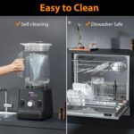 Aeitto Blender, Blenders for Kitchen with 1500-Watt Motor, 68 Oz Large Capacity, Countertop Professional Blenders for Ice Crush, Frozen Drinks, Black - Image 7