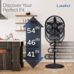 Lasko Oscillating Cyclone Pedestal Fan, Adjustable Height, Timer, Remote Control, 3 Speeds, for Bedroom, Living Room, Home Office, 18", Black, 1843 - Image 5