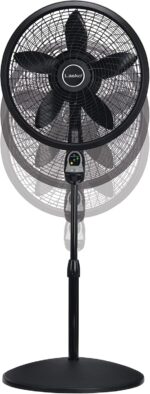 Lasko Oscillating Cyclone Pedestal Fan, Adjustable Height, Timer, Remote Control, 3 Speeds, for Bedroom, Living Room, Home Office, 18", Black, 1843 - Image 11