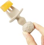 PandaEar 6 Pack Silicone Baby Spoons and Fork Feeding Set- Anti-Choke First Self Feeding Utensils for Baby Led Weaning Ages 3 Months (Tan,Walnut&Grey) - Image 4