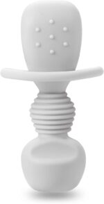 PandaEar 6 Pack Silicone Baby Spoons and Fork Feeding Set- Anti-Choke First Self Feeding Utensils for Baby Led Weaning Ages 3 Months (Tan,Walnut&Grey) - Image 7