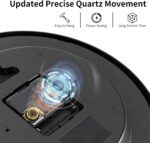 HIPPIH 2 Pack Silent Wall Clock, 10 Inch Non Ticking Quiet Digital Sweep Decorative Battery Operated Wall Clocks for Living Room Bedroom Kitchen School Office Decor, Black - Image 8