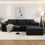 107.5" Cloud Sectional Couch with L-Shape Chaise,Modern Modular Sofa with Deep Seat, Upholstered Couches for Living Room Bedroom Apartments,No Assembly Required, (Black,Right Facing Chaise) - Image 9