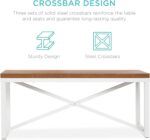Best Choice Products 45.5in 3-Piece Bench Style Dining Furniture Set, 4-Person Space-Saving Dinette for Kitchen, Dining Room w/ 2 Benches, Table - Brown/White - Image 4
