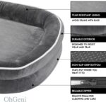 OhGeni Orthopedic Big Dog Couch Pet Sofa XL Sized Cat Beds with Comfort Foam Support, Soft Comfortable Fabric, Machine Washable Waterproof Removable Cover, 42-Inch (Gray) - Image 8