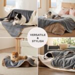 Bedsure Waterproof Dog Blankets for Small Dogs - Small Cat Blanket Washable for Couch Protection, Sherpa Fleece Puppy Blanket, Soft Plush Reversible Throw Furniture Protector, 25"X35", Grey - Image 6