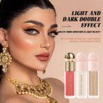 Liquid Contour,Liquid Highlighter, Blush with Face Brush Long Lasting Smooth Lightweight Smudge Proof Contour+ Blush+ Highlighter - Image 4