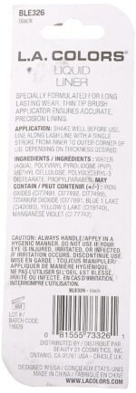 L.A. COLORS Thin Tip Liquid Liner (carded), Black CBLE326 - Image 4