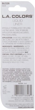 L.A. COLORS Thin Tip Liquid Liner (carded), Black CBLE326 - Image 5