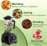 Blenders for Kitchen with 68Oz. Pitcher and 20Oz. To-go Cup, BPA-Free Countertop Blender for Smoothies, for Ice Crush, Frozen Drinks, Black - Image 3