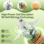 Blenders for Kitchen with 68Oz. Pitcher and 20Oz. To-go Cup, BPA-Free Countertop Blender for Smoothies, for Ice Crush, Frozen Drinks, Black - Image 5