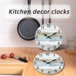 CHYLIN Wall Clock, Silent Non Ticking Battery Operated, Rustic Coastal Country Clock Decorative for Bathroom Kitchen Bedroom 8" - Image 3