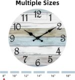 CHYLIN Wall Clock, Silent Non Ticking Battery Operated, Rustic Coastal Country Clock Decorative for Bathroom Kitchen Bedroom 8" - Image 4