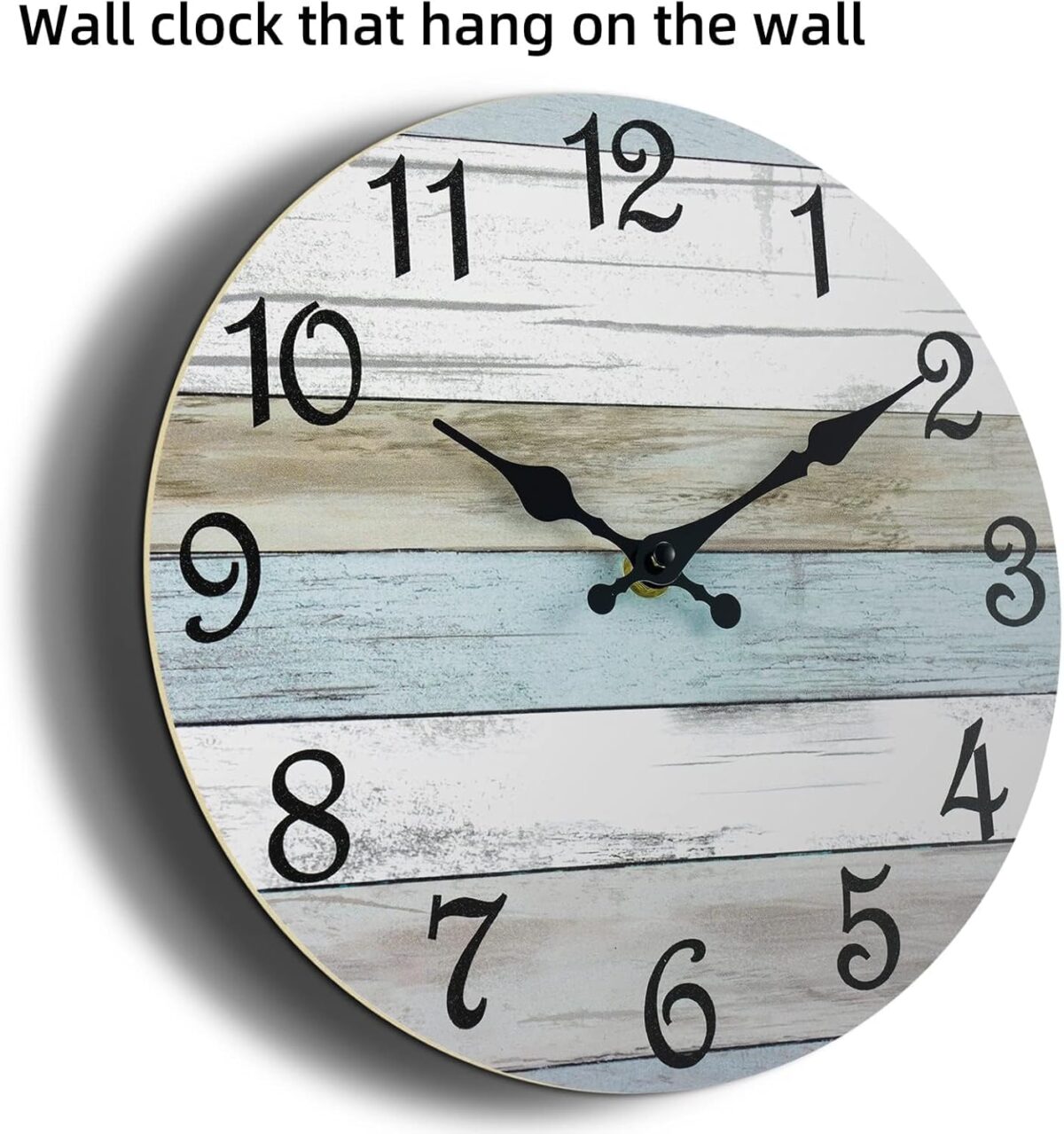 CHYLIN Wall Clock, Silent Non Ticking Battery Operated, Rustic Coastal Country Clock Decorative for Bathroom Kitchen Bedroom 8" - Image 7