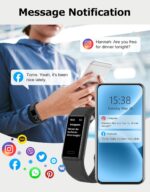 Fitness Tracker, Fitness Watches for Women Men Pedometer Watch with 24/7 Heart Rate Monitor Sleep Tracker Step/Calorie Counter Stopwatch IP68 Waterproof Activity Trackers (Dark Black) - Image 3