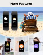 Fitness Tracker, Fitness Watches for Women Men Pedometer Watch with 24/7 Heart Rate Monitor Sleep Tracker Step/Calorie Counter Stopwatch IP68 Waterproof Activity Trackers (Dark Black) - Image 7