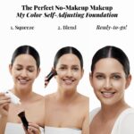 Jerome Alexander My Color Self-Adjusting Foundation, Hydrating & Lightweight Face Makeup, Skincare-Infused, with Kabuki Brush, Medium, 1 oz - Image 4