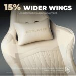 GTPLAYER ACE-PRO Music Gaming Chairs – Built-in Speakers, App Support & Bluetooth Control, Footrest & Pocket, Gamer Chair for Adults, Ivory - Image 8