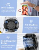 Ganiza Smoothie Blender, 900W Blenders for Shakes and Smoothies, 15-Piece Personal Blender and Grinder Combo for Kitchen, Smoothies Maker with 4 BPA-Free Portable Cup, Nutritious Recipe - Image 6