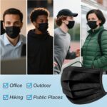 LEMENT 100 Pcs Disposable Face Masks, 3 Ply Face Masks Black Disposable Mask, (Disposable face mask) - Image 5
