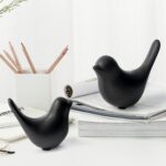 Notakia Small Birds Statues Home Decor Modern Style Decorative Ornaments for Living Room, Bedroom, Office Desktop, Cabinets (Black 2Pcs Birds) - Image 6
