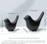 Notakia Small Birds Statues Home Decor Modern Style Decorative Ornaments for Living Room, Bedroom, Office Desktop, Cabinets (Black 2Pcs Birds) - Image 7