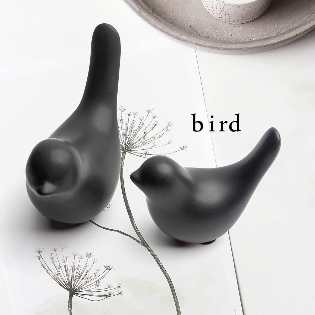 Notakia Small Birds Statues Home Decor Modern Style Decorative Ornaments for Living Room, Bedroom, Office Desktop, Cabinets (Black 2Pcs Birds) - Image 8